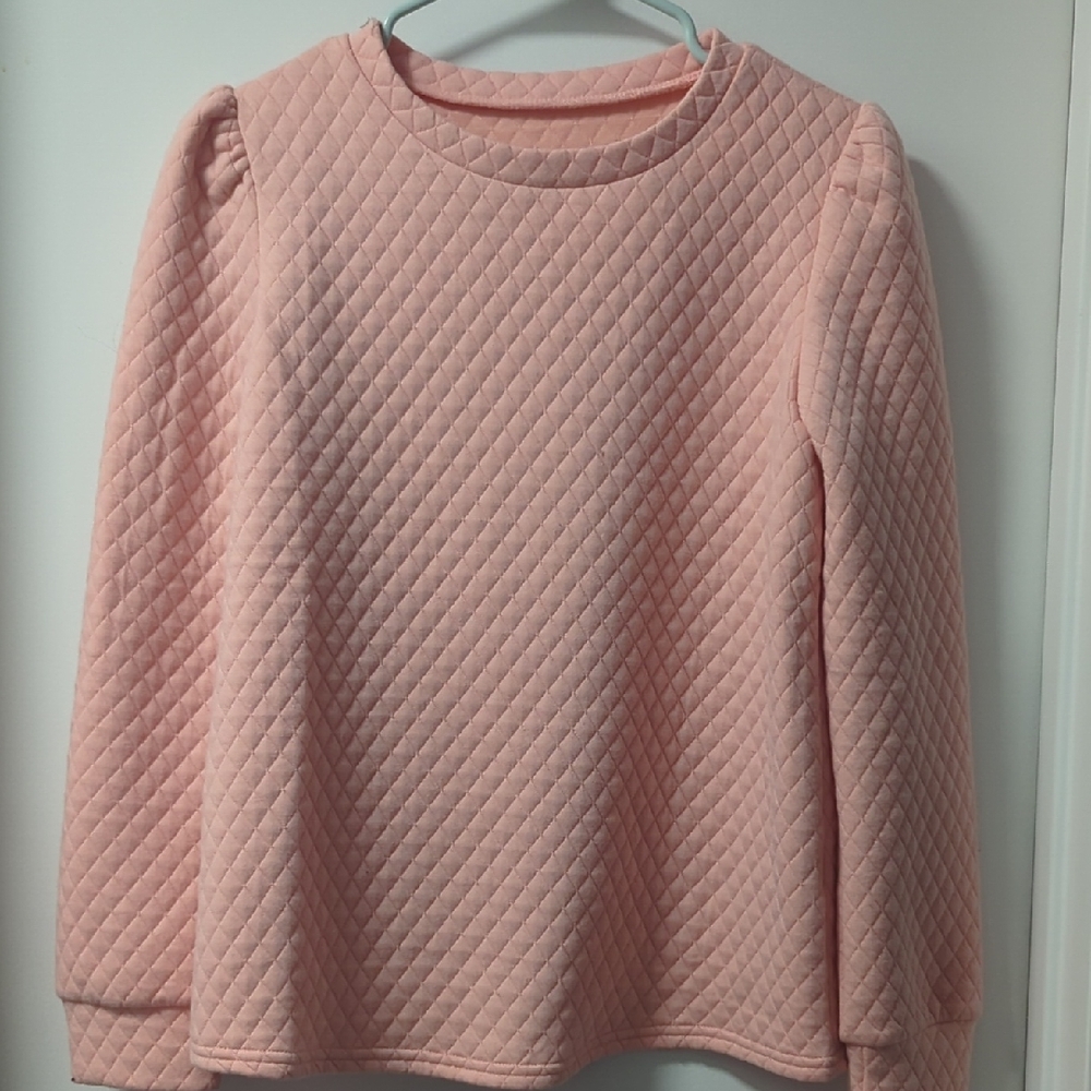 Quilted Peach Puff Sleeve Top